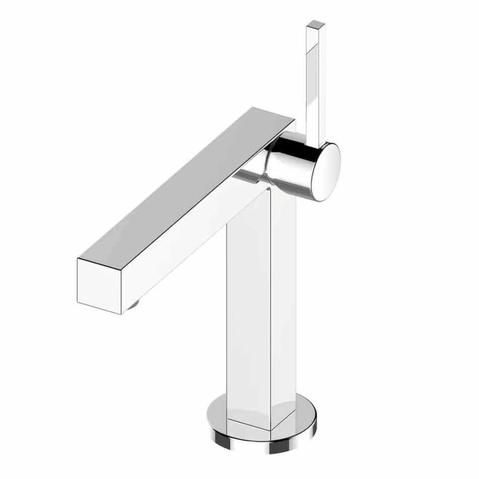 Modern Bathroom Washbasin Mixer in Chrome Finish Metal - Girino Viadurini