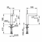 Modern Bathroom Washbasin Mixer in Chrome Finish Metal - Girino Viadurini