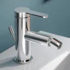 Single-lever bidet mixer with flat design in chromed brass - Agenore Viadurini