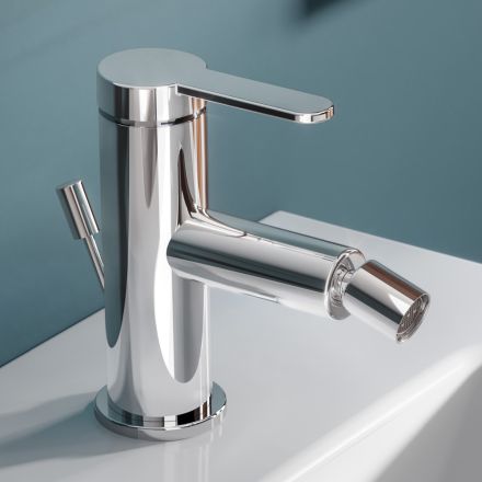 Single-lever bidet mixer with flat design in chromed brass - Agenore Viadurini