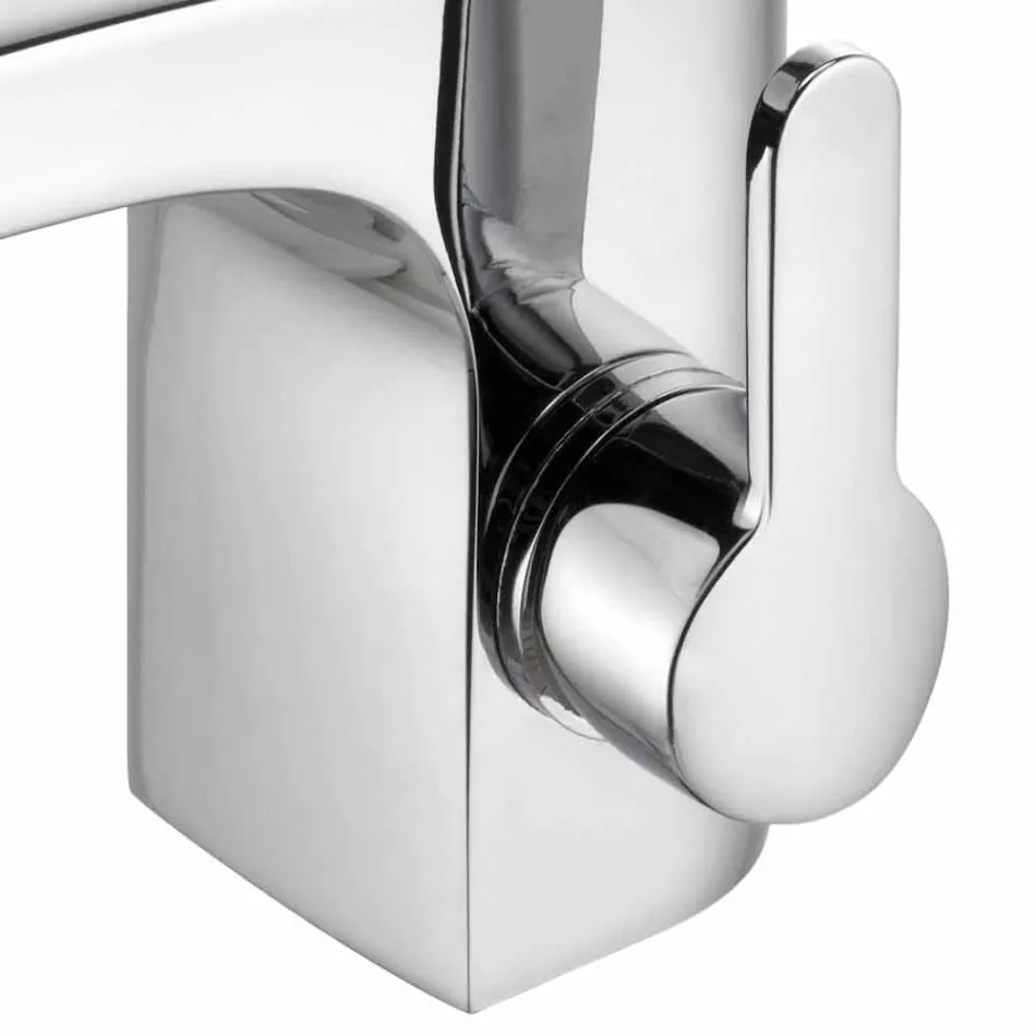 Modern Design Single-Lever Mixer for Bathroom Washbasin Chrome Finish - Gonzo Viadurini