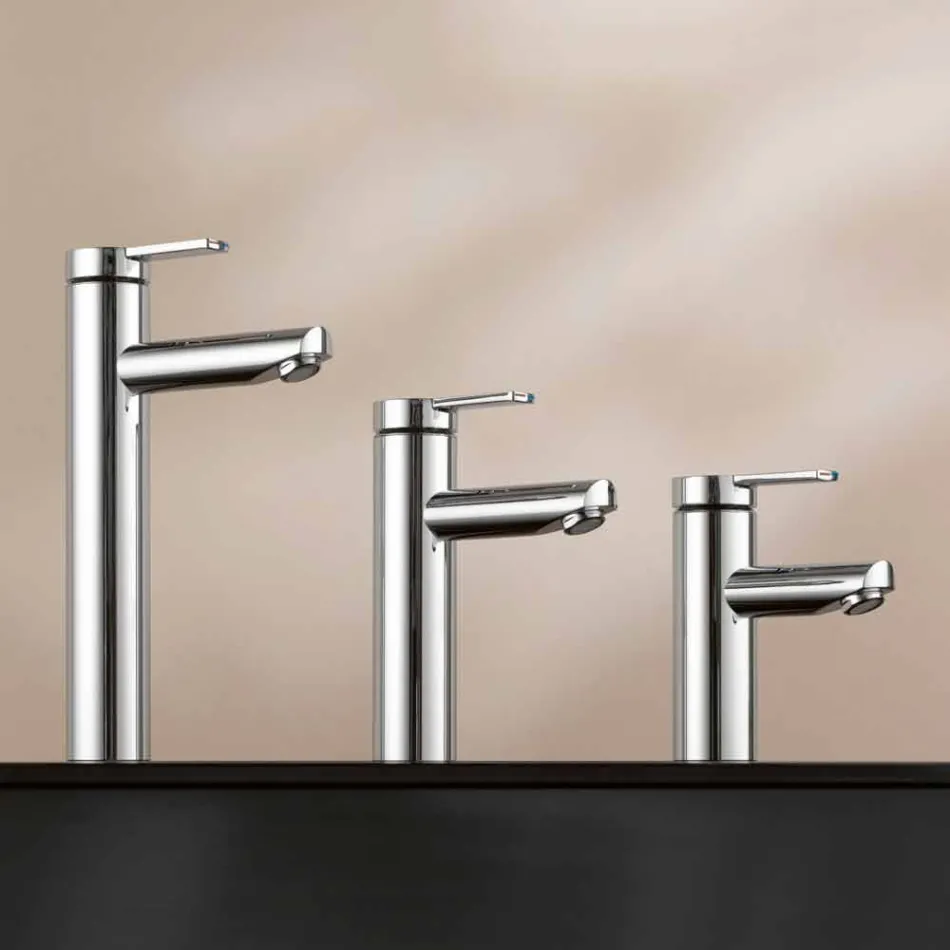 Modern Design Single Lever Mixer for Bathroom Washbasin in Metal - Zanio Viadurini