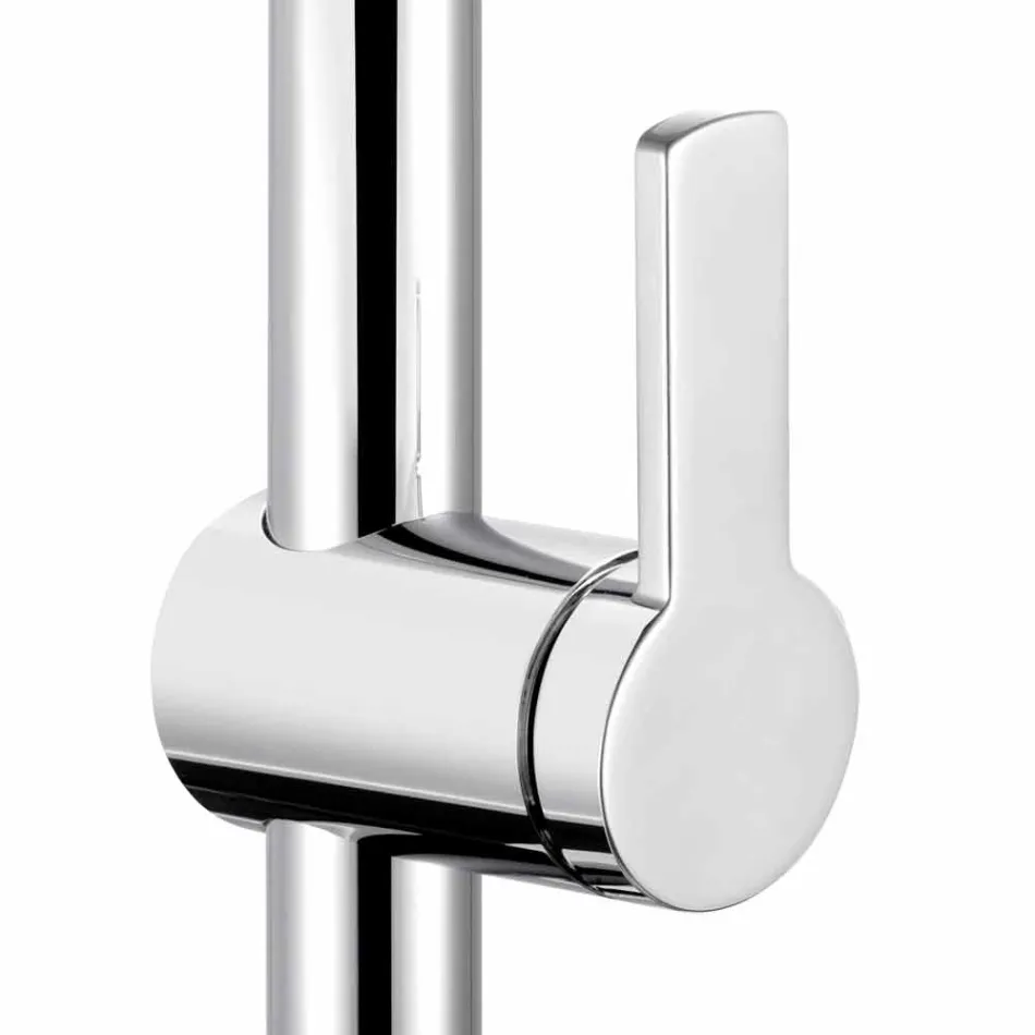 Modern Design Single Lever Mixer for Bathroom Washbasin in Metal - Zanio Viadurini