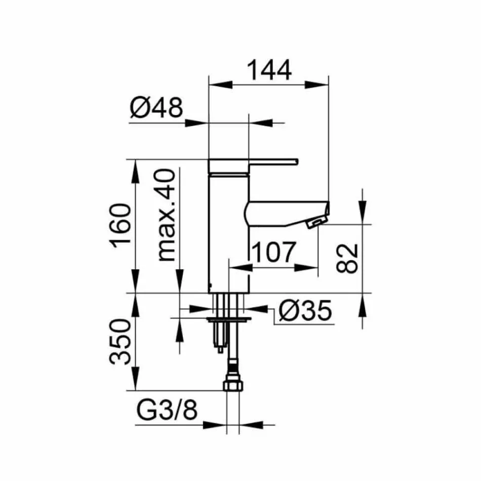 Modern Design Single Lever Mixer for Bathroom Washbasin in Metal - Zanio Viadurini