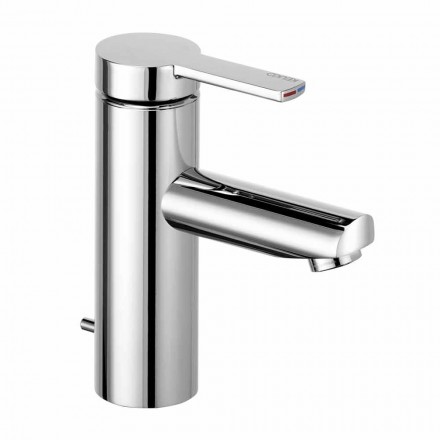 Modern Design Single Lever Mixer for Bathroom Washbasin in Metal - Zanio Viadurini