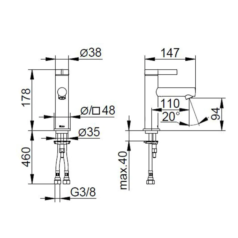 Single Lever Basin Mixer Classic Design Chrome Brass - Artemisia Viadurini