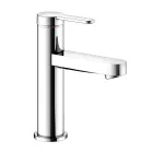 Single-lever basin mixer with flat design in chromed brass - Agenore Viadurini