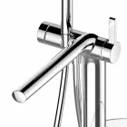 Modern Single-lever Bathtub Mixer with Metal Shower Head - Pinto Viadurini