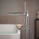 Modern Single-lever Bathtub Mixer with Metal Shower Head - Pinto Viadurini