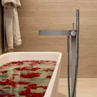 Modern Single-Lever Mixer for Bathtub in Chromed Metal - Girino Viadurini