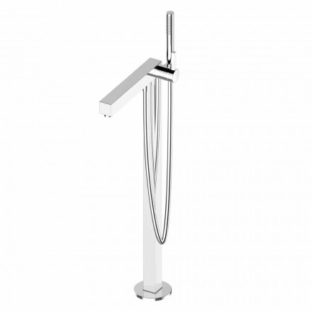 Modern Single-Lever Mixer for Bathtub in Chromed Metal - Girino Viadurini