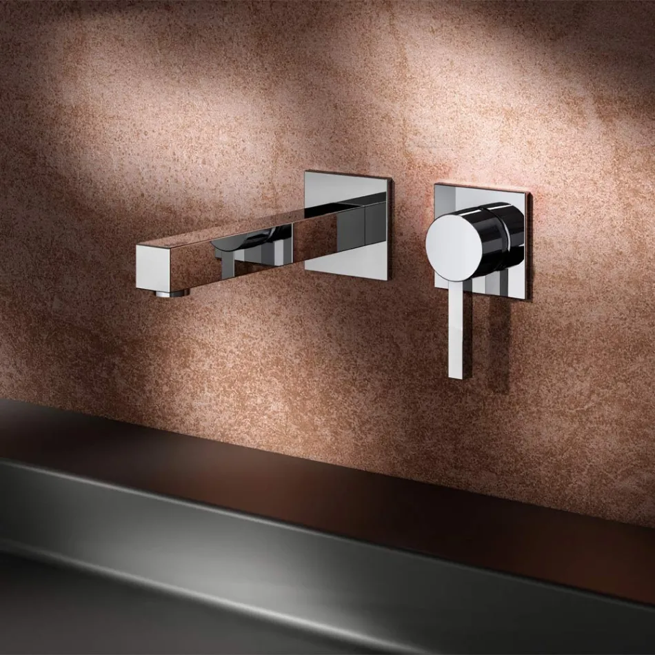 Single-lever wall-mounted basin mixer in brass - Erik Viadurini