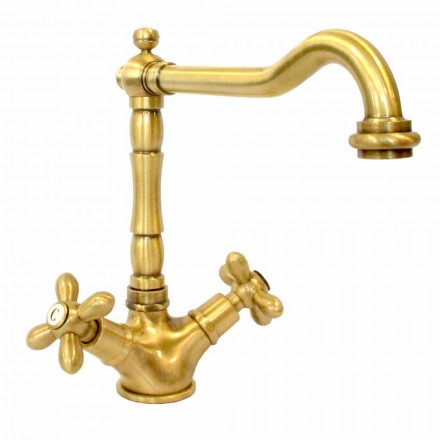 Single-hole basin mixer in Brass Classic Design Made in Italy - Castor Viadurini