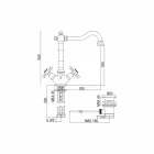 Single-hole basin mixer in Brass Classic Design Made in Italy - Lisca Viadurini