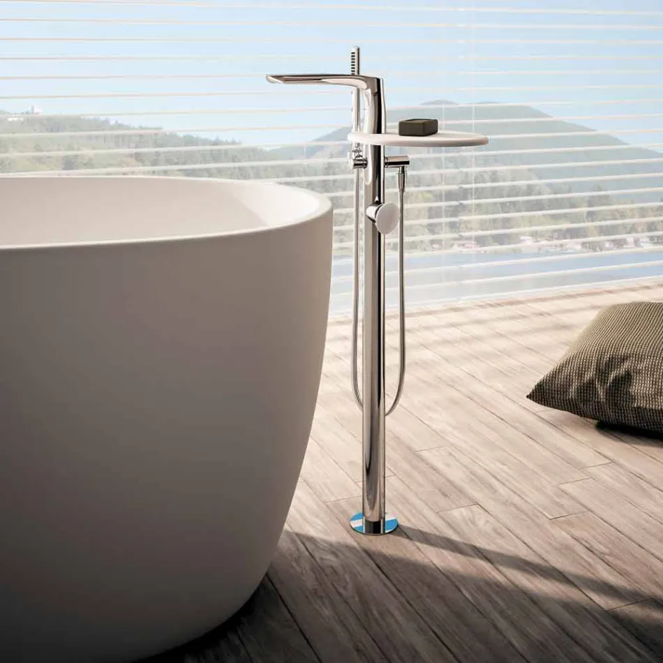 Modern Floor Deck Bath Mixer Made in Italy - Palimio Viadurini