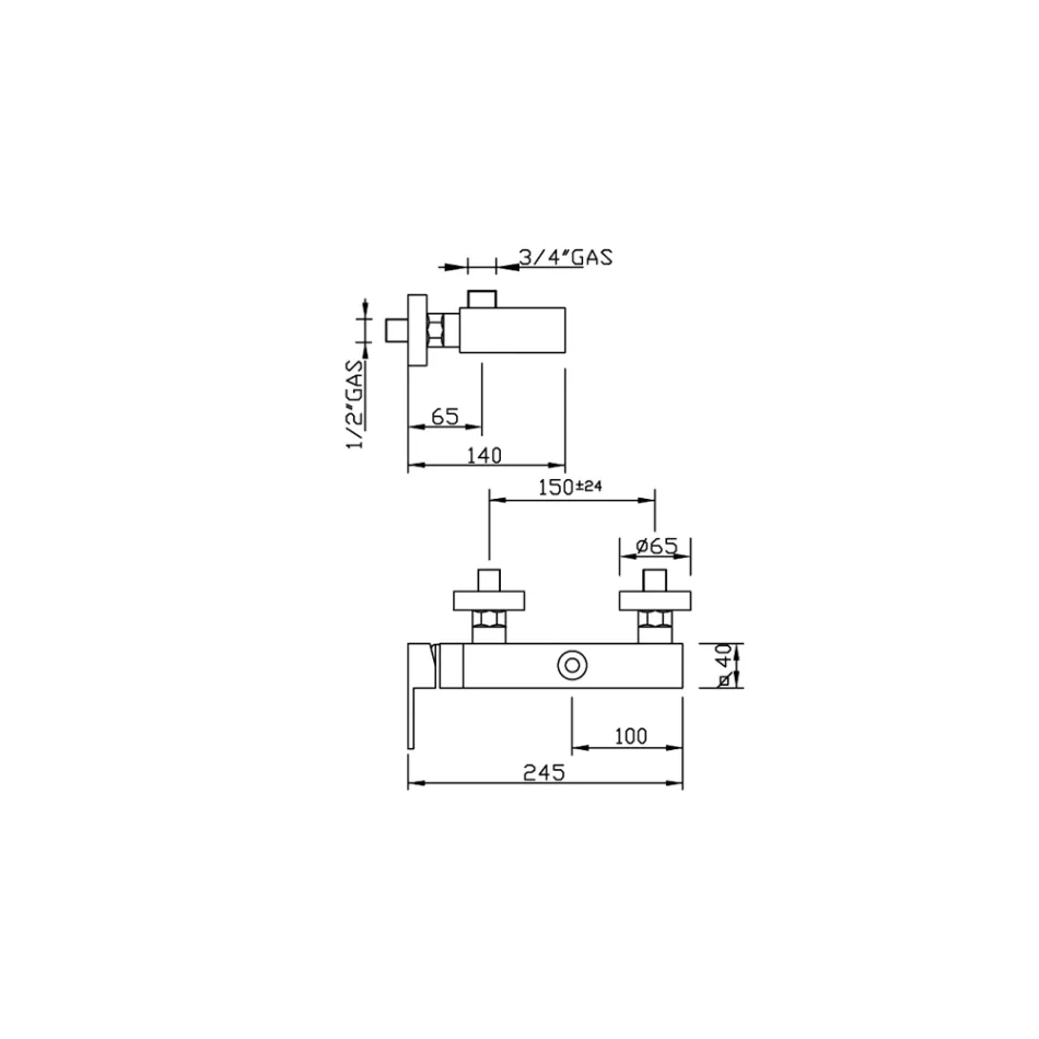 Designer External Shower Mixer in Brass Made in Italy - Bibo Viadurini