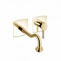 Brass Wall Mounted Basin Mixer Made in Italy - Neno