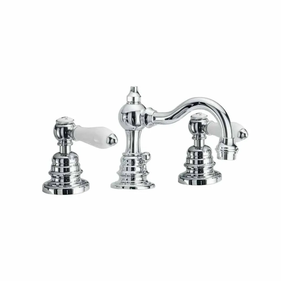 3-Hole Brass Bathroom Sink Mixer Made in Italy - Binsu Viadurini