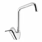 Adjustable Chrome Brass Kitchen Sink Mixer Made in Italy - Cino Viadurini