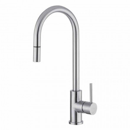 Adjustable Stainless Steel Kitchen Sink Mixer Made in Italy - Lilio Viadurini