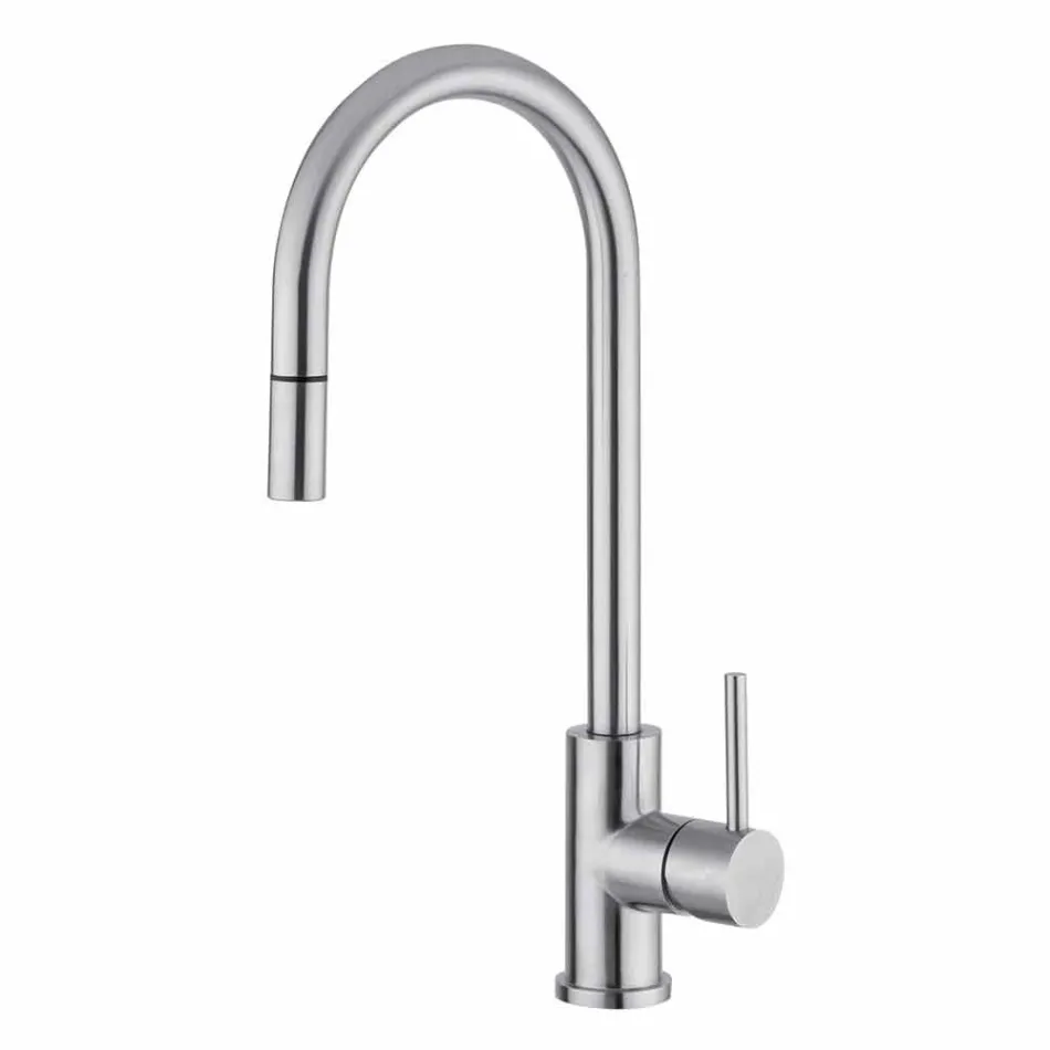 Adjustable Stainless Steel Kitchen Sink Mixer Made in Italy - Lilio Viadurini