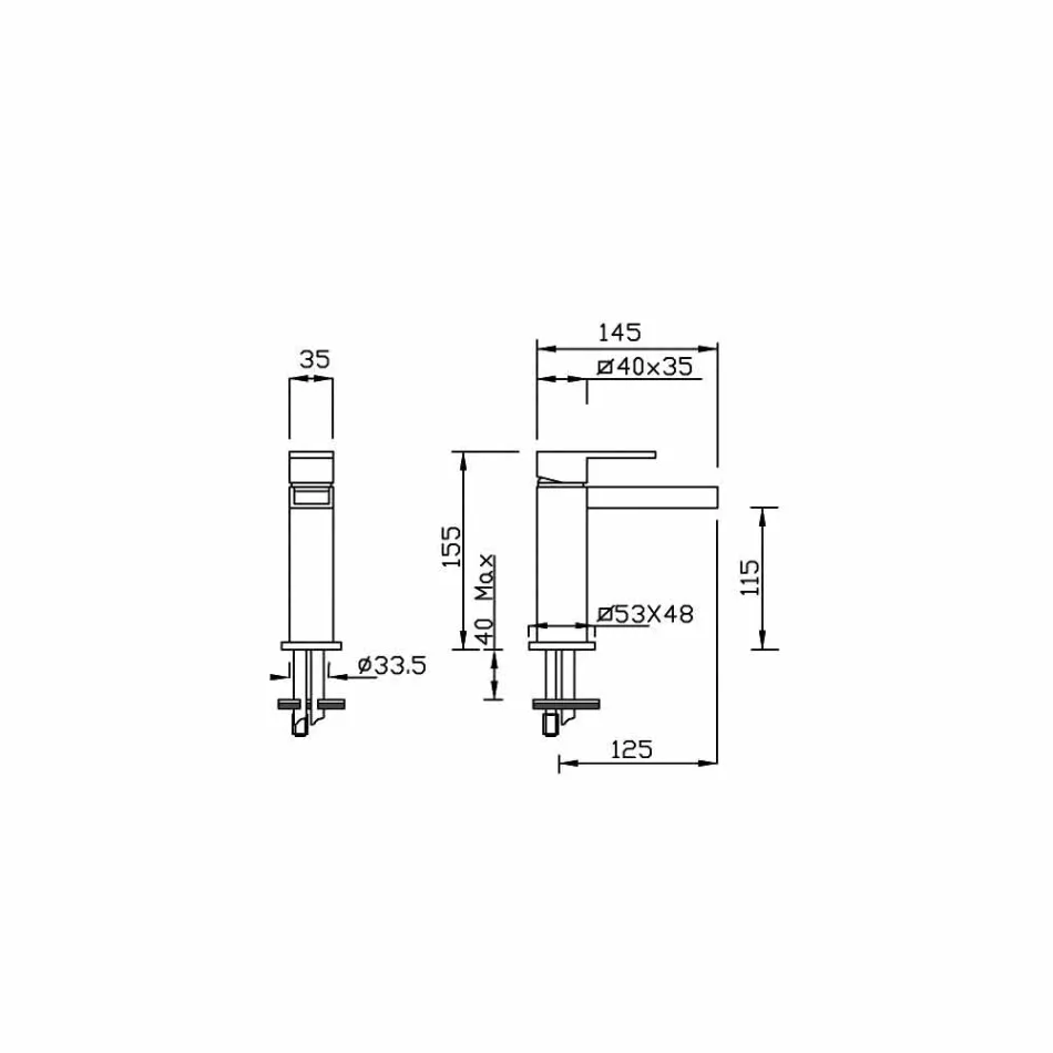 Design Washbasin Mixer Without Drain Made in Italy - Bibo Viadurini