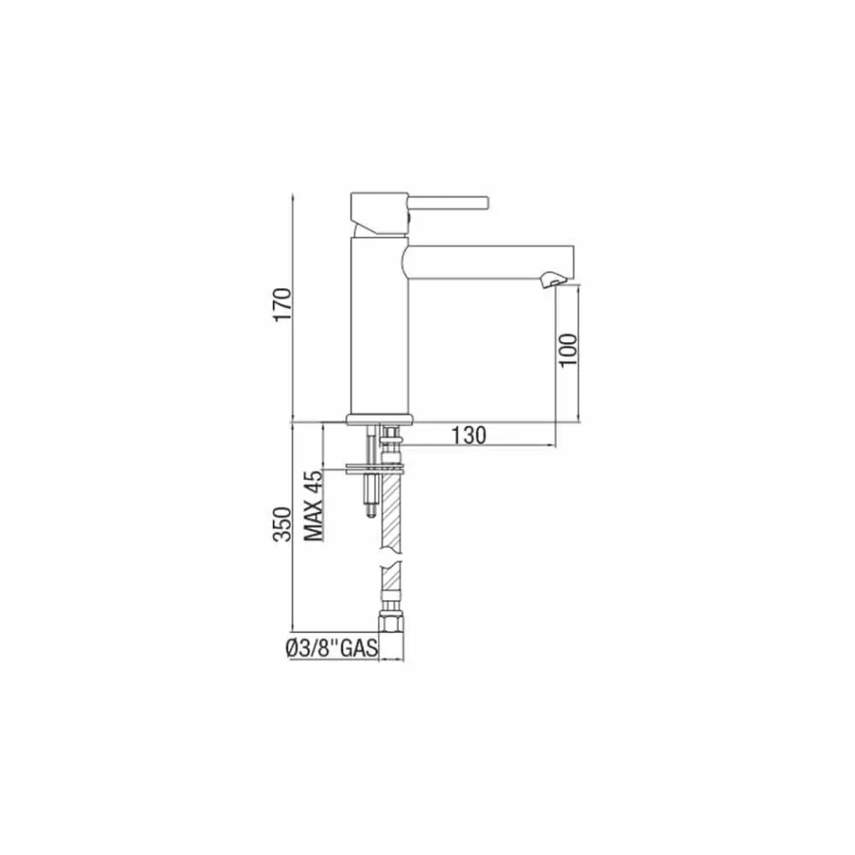 Brass Basin Mixer Chrome Finish Made in Italy - Ermia Viadurini