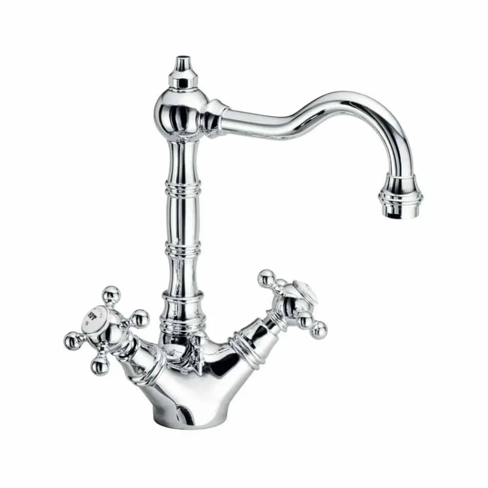 Single-hole basin mixer in chromed brass Made in Italy - Binsu Viadurini