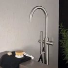 External Floor Standing Bathtub Mixer in AISI 316L Stainless Steel - Claws Viadurini