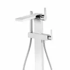 Modern Bathtub Mixer with Hand Shower and Flexible Hose - Etto Viadurini