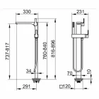 Modern Bathtub Mixer with Hand Shower and Flexible Hose - Etto Viadurini