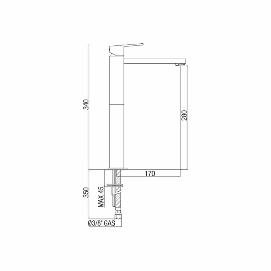 Extended Bathroom Basin Mixer Without Drain Made in Italy - Medida Viadurini
