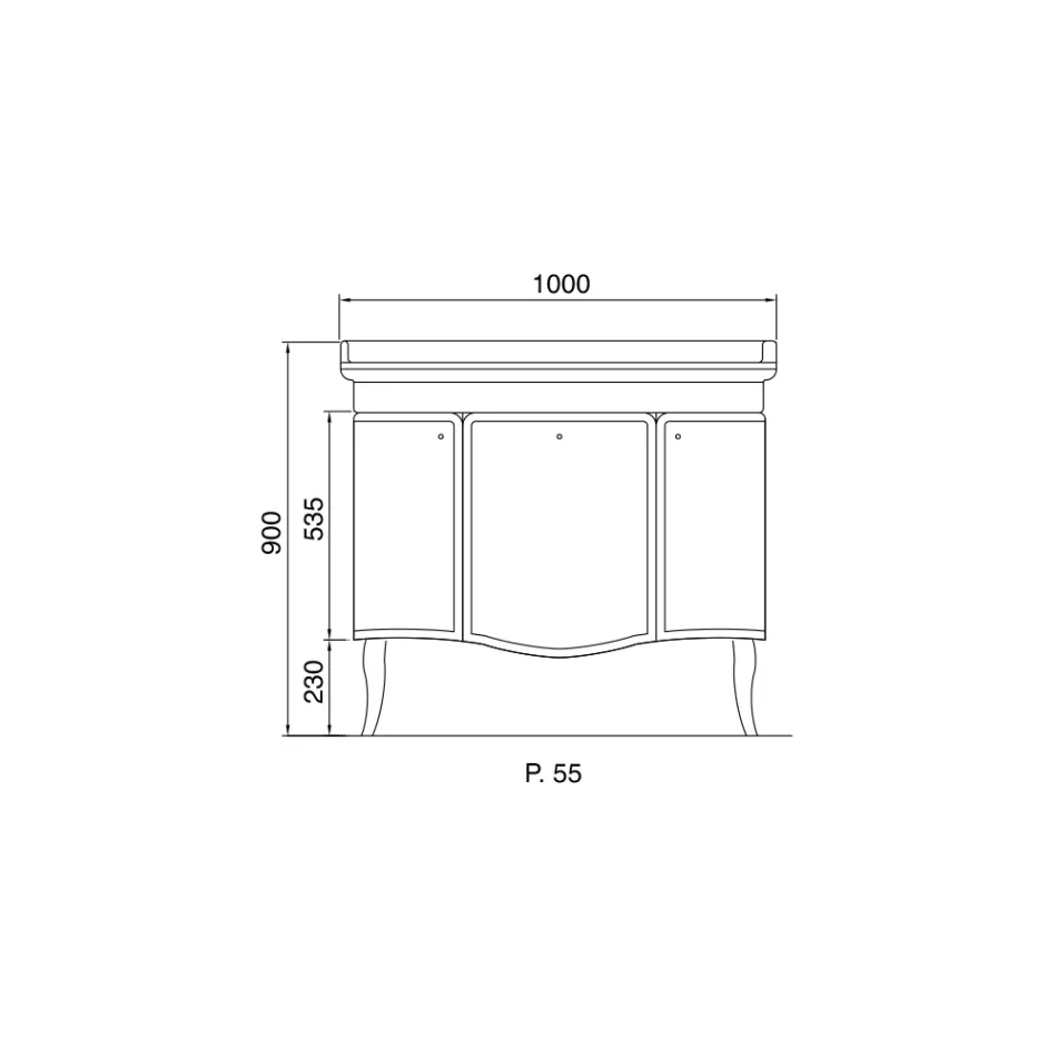 Cabinet with Two Doors and Glossy Lacquered Basket Made in Italy - Sweets Viadurini