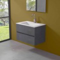 Suspension Cabinet for Bathroom with Integrated Washbasin in 3 Dimensions - Marione