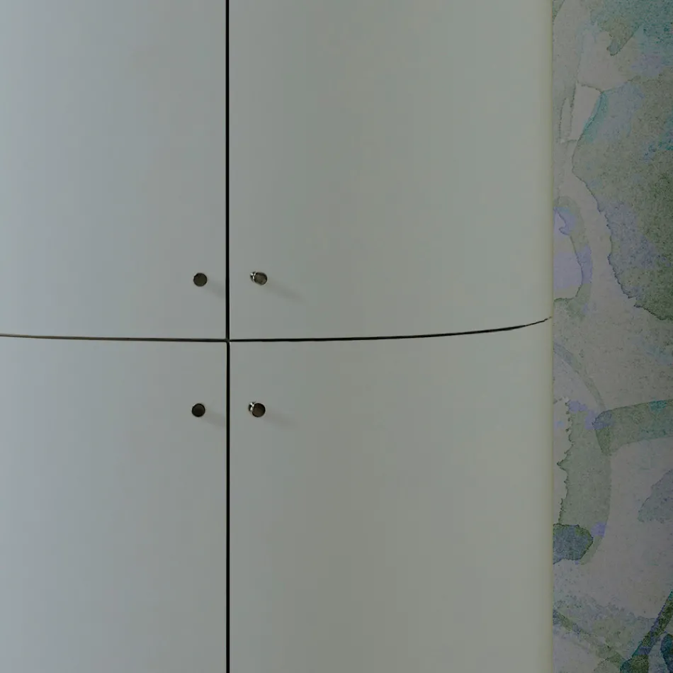 Bathroom Cabinet with Four Doors that Close 3 Shelves Made in Italy - Sweets Viadurini