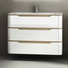 Bathroom cabinet with 3 drawers modern Arya wood, made in Italy Viadurini