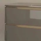 Bathroom cabinet with integrated design wooden sink Arya, made in Italy Viadurini