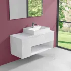 Suspended Design Bathroom Cabinet with Modern Style Countertop Washbasin - Pistillo Viadurini