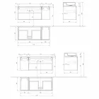 Suspended Design Bathroom Cabinet with Modern Style Countertop Washbasin - Pistillo Viadurini