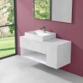 Suspended Design Bathroom Cabinet with Modern Style Countertop Washbasin - Pistillo