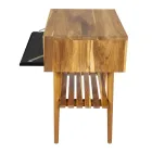 Modern Bathroom Cabinet with Wood Finish and Large Black Colour Top - Gatien Viadurini