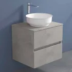 Suspended Bathroom Cabinet with Round Countertop Washbasin, Modern Design - Dumbo Viadurini