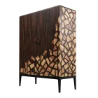 Grilli Zarafa 2-door design bar cabinet made of ebony wood in Italy Viadurini