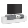 Low Wooden TV Stand Lounge 3 Doors and Open Compartment - Theresse
