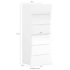 Mobile High Chest of Drawers White 6 Drawers in Sustainable Wood - Sabine Viadurini
