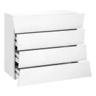 Mobile White Drawer 4 Drawers Design in Sustainable Wood - Sabine Viadurini
