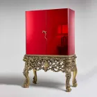 Furniture with carved wood base luxury design, made in Italy, Sam Viadurini