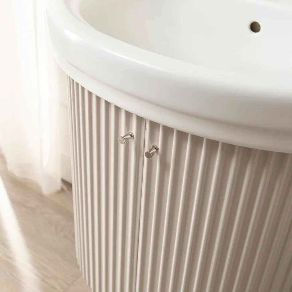 Cabinet with Two Doors and One Shelf with Washbasin Made in Italy - Sweets Viadurini