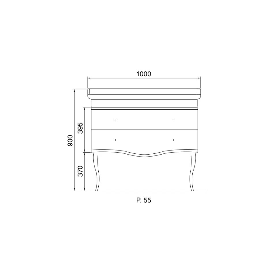 Glossy Lacquered Cabinet with Two Drawers and Washbasin Made in Italy - Sweets Viadurini