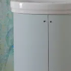 Cabinet with Ceramic Washbasin and 2 Sky Blue Doors - Sweets Viadurini